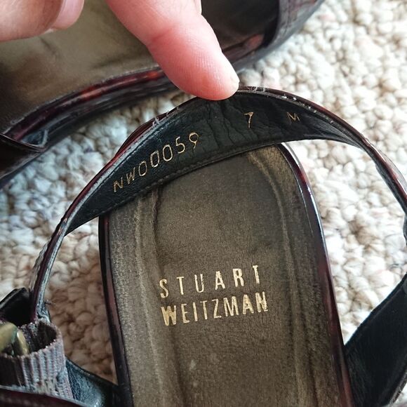 Stuart Weitzman tortoise shell buckle sandals size 7M - Picture 4 of 9